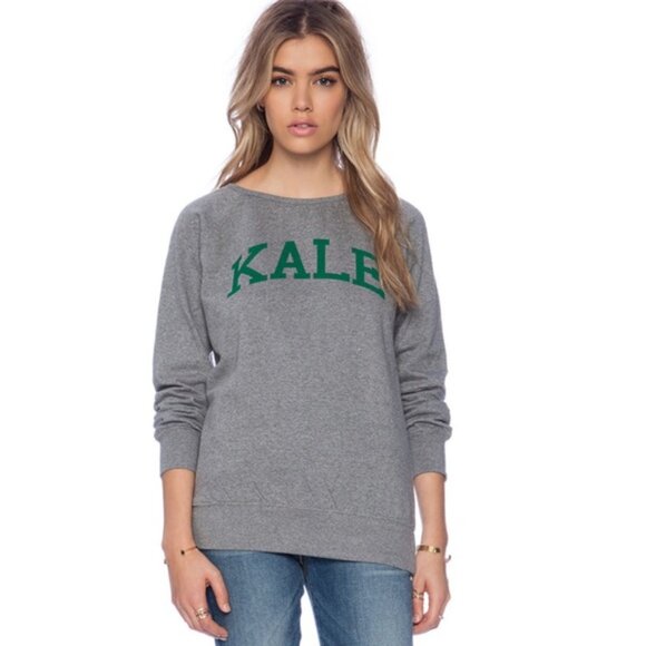 Suburban Riot - KALE Crewneck Pullover Sweatshirt | Small | Heather Gray & Green - Picture 7 of 11